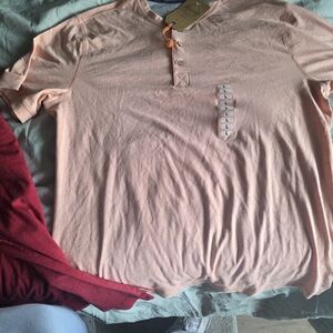 Weatherproof Peach Short-Sleeve Henley Polo